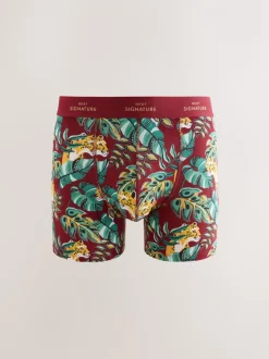 Imprimé Animal feuilles Vert/Bleu - Lot de 4 boxers Signature en coton majoritaire