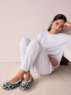 Imprimé animal gris - Chaussons plats Ballerina