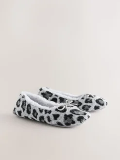 Imprimé animal gris - Chaussons plats Ballerina