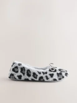Imprimé animal gris - Chaussons plats Ballerina