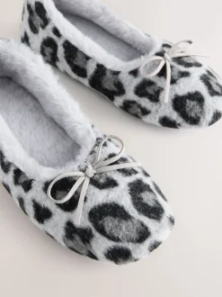 Imprimé animal gris - Chaussons plats Ballerina