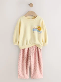 Imprimé animal jaune - Ensemble Sweat-shirt et jogging Coupe ballon (3mois -7ans)