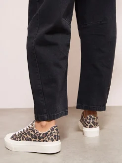 Imprimé animal léopard - Baskets basses décontractées Friends Like These en toile Flatform à lacets