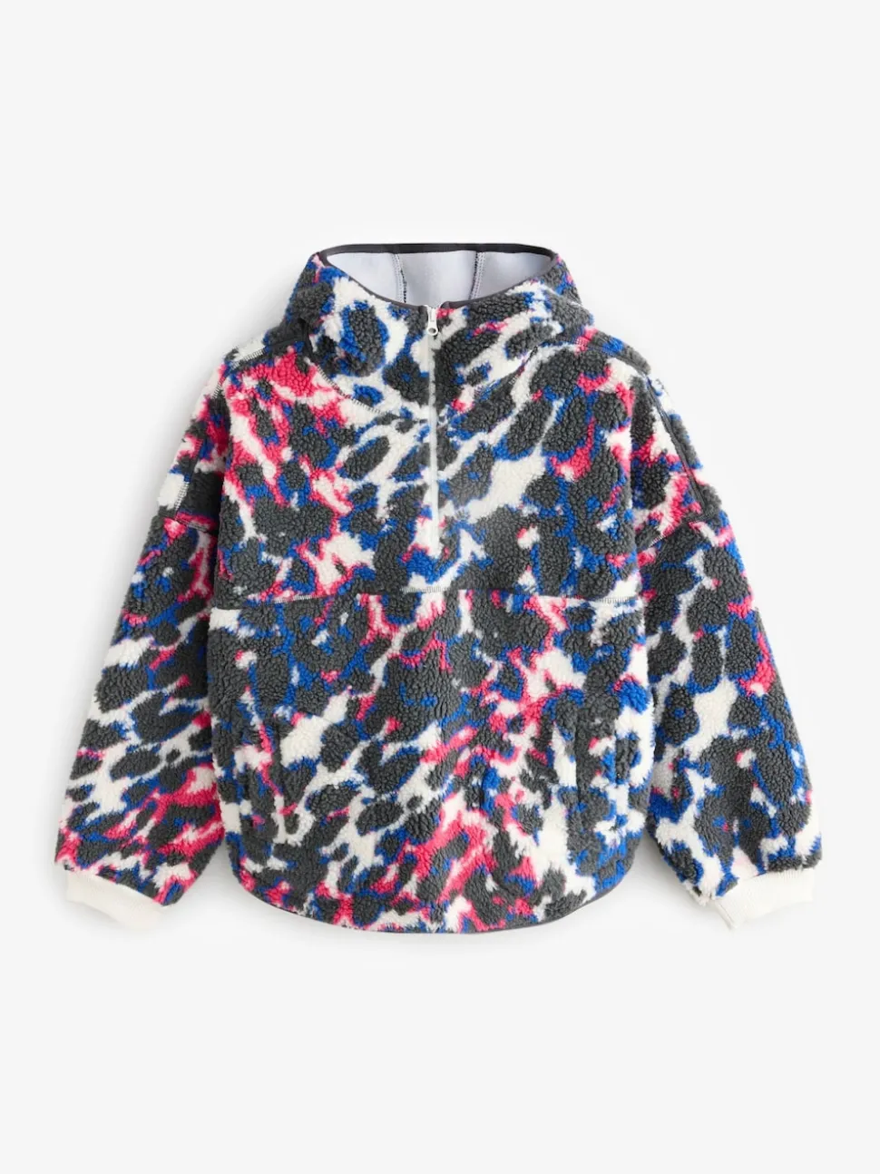 Imprimé animal multicolore - À capuche Elbow Patch Borg Fleece Veste