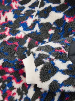 Imprimé animal multicolore - À capuche Elbow Patch Borg Fleece Veste