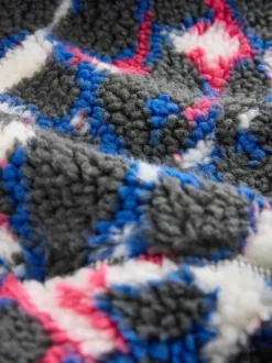 Imprimé animal multicolore - À capuche Elbow Patch Borg Fleece Veste