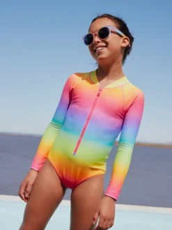Imprimé arc-en-ciel dégradé - Maillot de bain Sunsafe à manches longues (3mois-16ans)