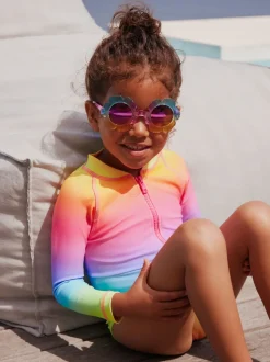 Imprimé arc-en-ciel dégradé - Maillot de bain Sunsafe à manches longues (3mois-16ans)