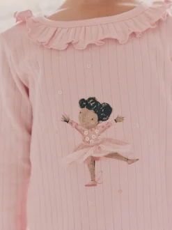 Imprimé ballerine rose - Pantalon de pyjama tissé, lot de 2 (9mois-10ans)