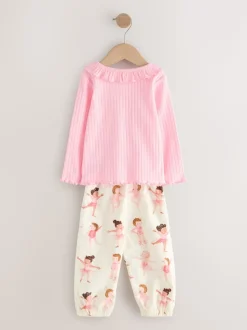 Imprimé ballerine rose - Pantalon de pyjama tissé, lot de 2 (9mois-10ans)