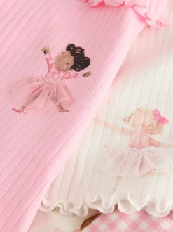 Imprimé ballerine rose - Pantalon de pyjama tissé, lot de 2 (9mois-10ans)