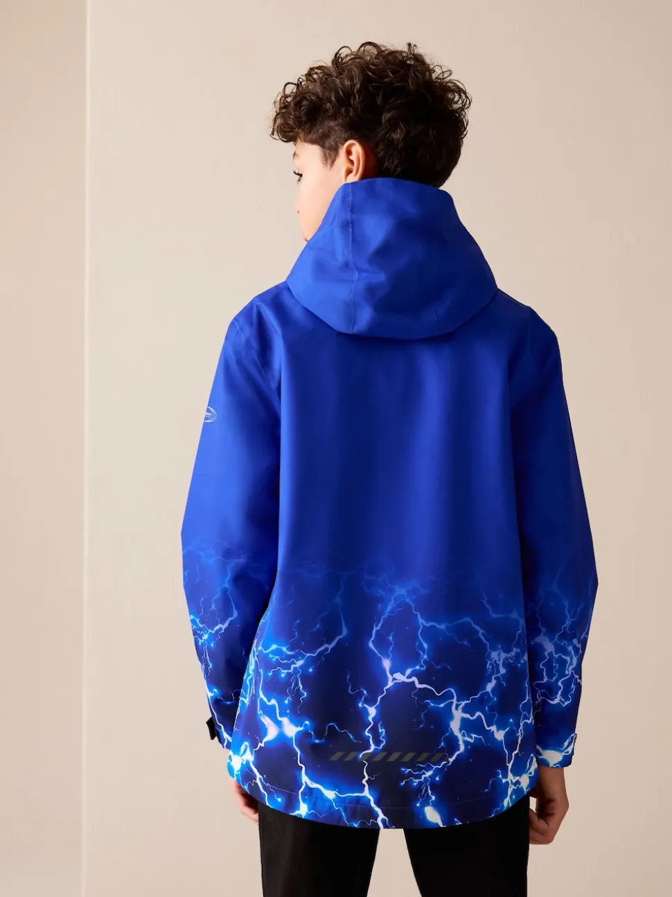 Imprimé Bleu Éclair - Veste à capuche imperméable doublée de polaire (3-17ans)