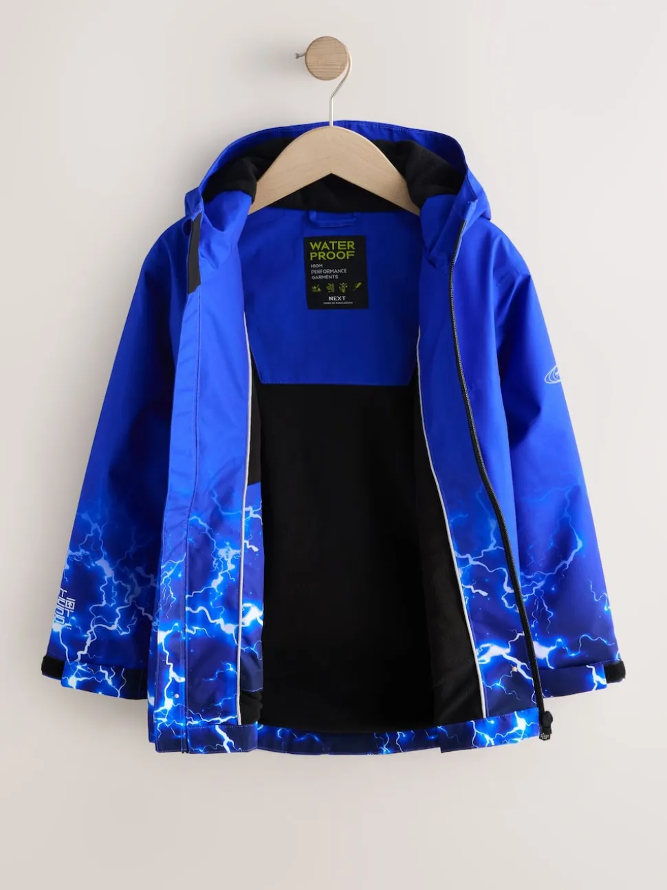 Imprimé Bleu Éclair - Veste à capuche imperméable doublée de polaire (3-17ans)