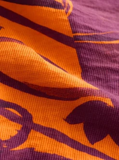 Imprimé bordures exotiques orange/bordeaux - Short de villégiature à taille élastique