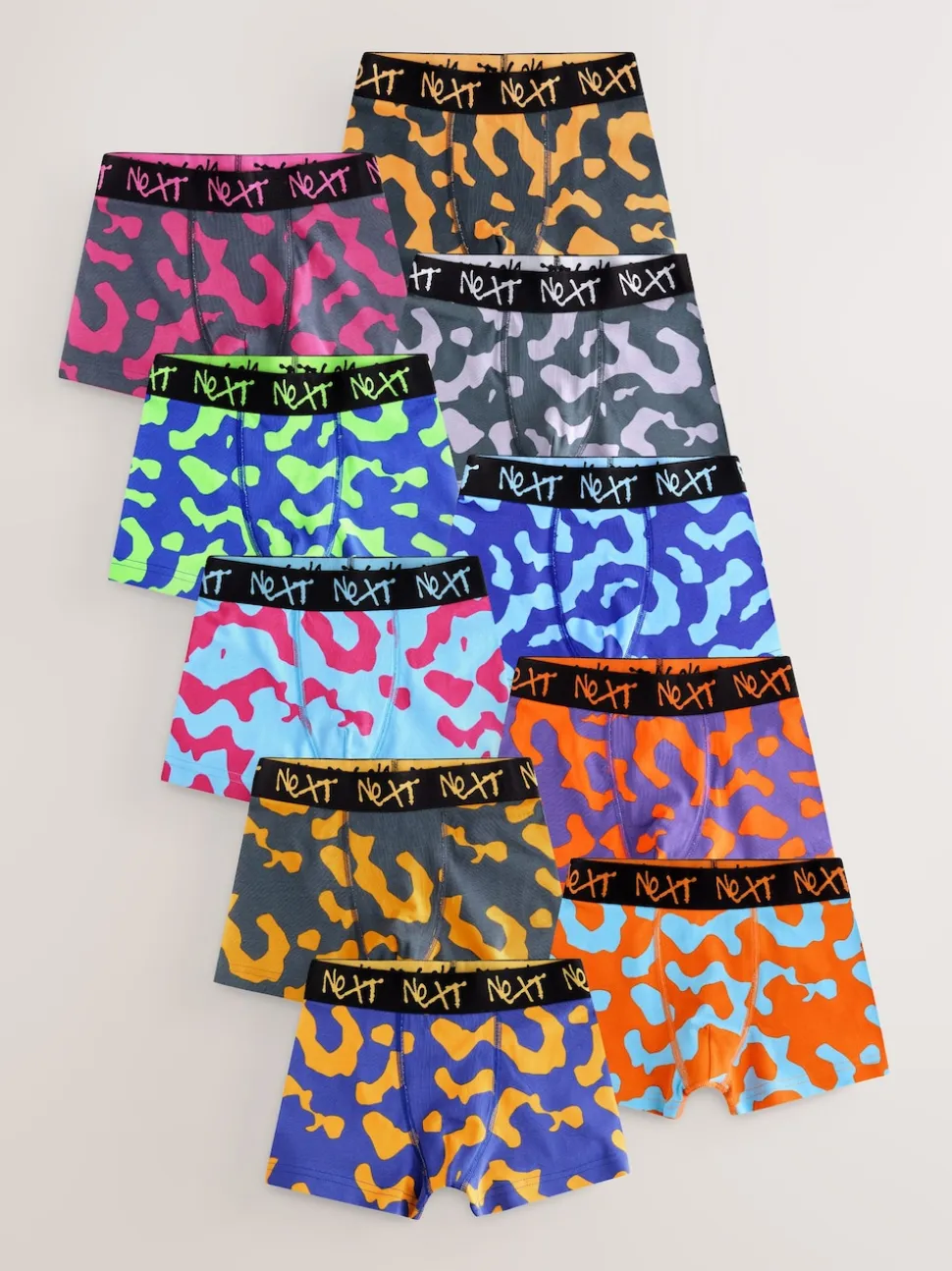 Imprimé camouflage coloré - Lot de 10 boxers (2-16ans)