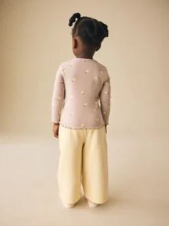 Imprimé citron neutre - T-shirt à manches longues en côtes (3mths-7yrs)