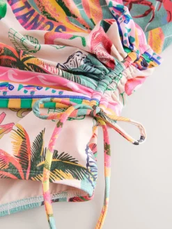 Imprimé Conversational - Maillot de bain gainant le ventre froncé