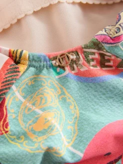 Imprimé Conversational - Maillot de bain gainant le ventre froncé