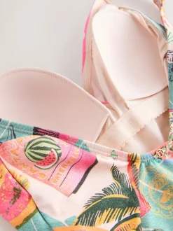 Imprimé Conversational - Maillot de bain gainant le ventre froncé