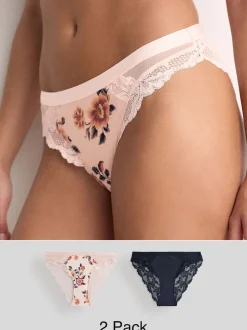 Imprimé crème/bleu marine - Culottes