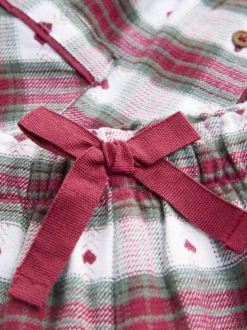 Imprimé cœur rouge/vert - Pyjama Bouton à travers tissé (9mths-12yrs)