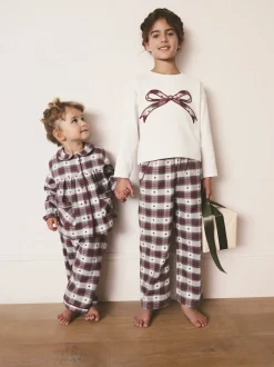 Imprimé cœur rouge/vert - Pyjama Bouton à travers tissé (9mths-12yrs)