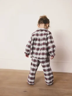 Imprimé cœur rouge/vert - Pyjama Bouton à travers tissé (9mths-12yrs)