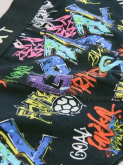 Imprimé de football Bleu - Lot de 5 boxers (2-16ans)