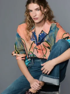 Imprimé Elizabeth Power Artist - Chemise décontractée Manche longue en coton léger