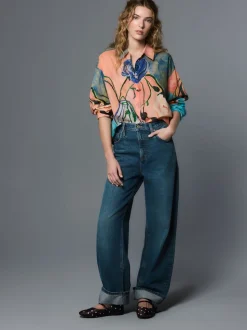 Imprimé Elizabeth Power Artist - Chemise décontractée Manche longue en coton léger