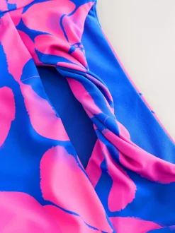 Imprimé fleuri bleu/rose - Bikini à manches longues (3-16 ans)