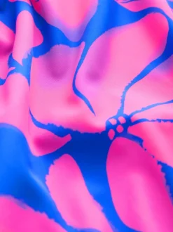 Imprimé fleuri bleu/rose - Bikini à manches longues (3-16 ans)