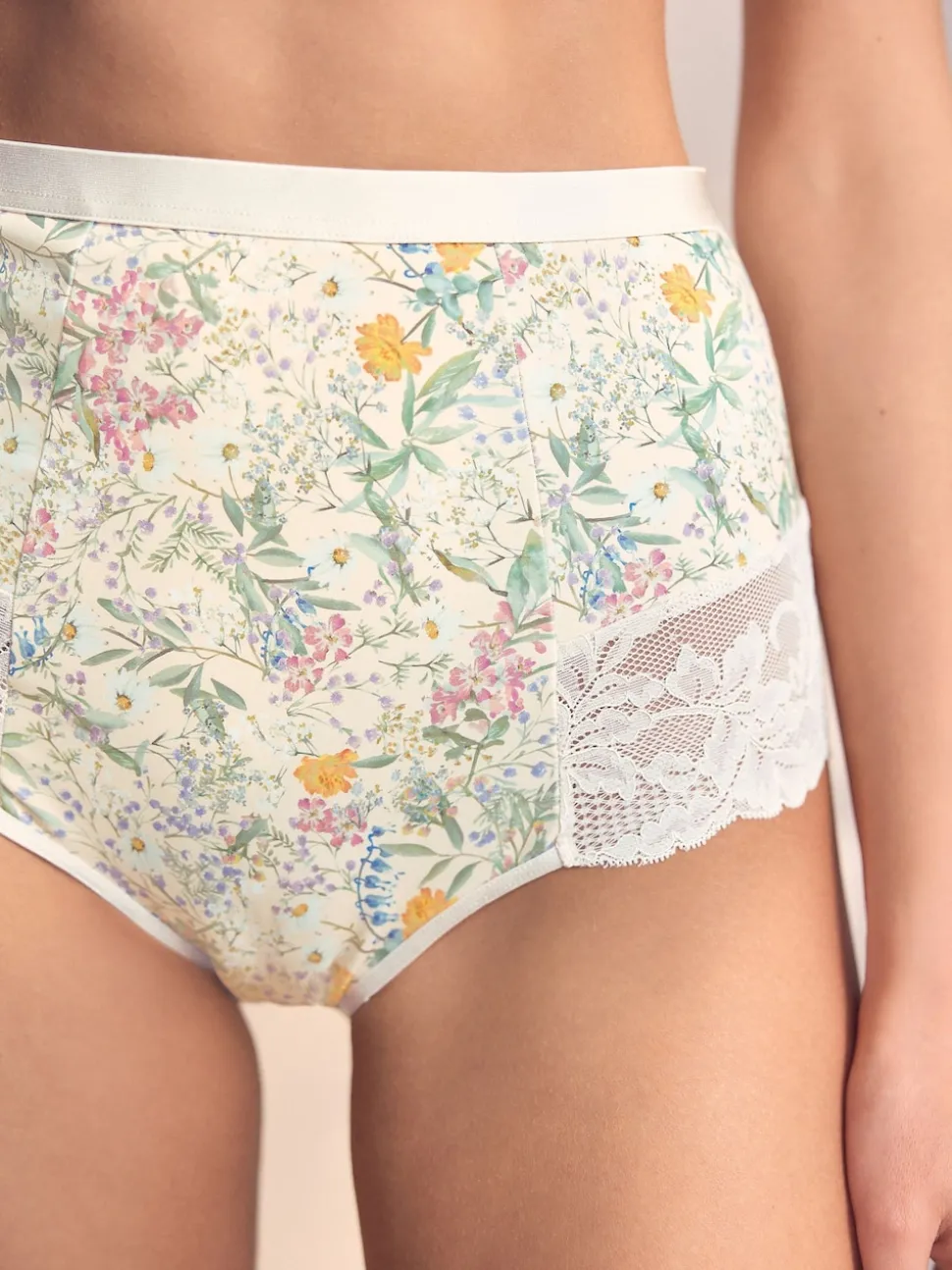 Imprimé floral/rose pâle - Lot de 2 culottes en dentelle sculptante