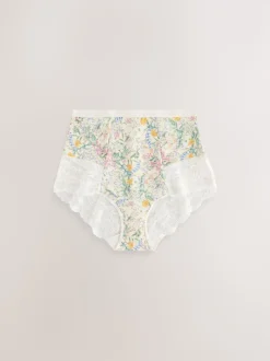 Imprimé floral/rose pâle - Lot de 2 culottes en dentelle sculptante