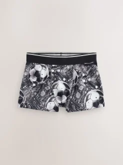 Imprimé football bleu/noir - Lot de 5 boxers (2-16ans)