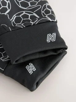 Imprimé football noir - Gants de sport (3-16 ans)