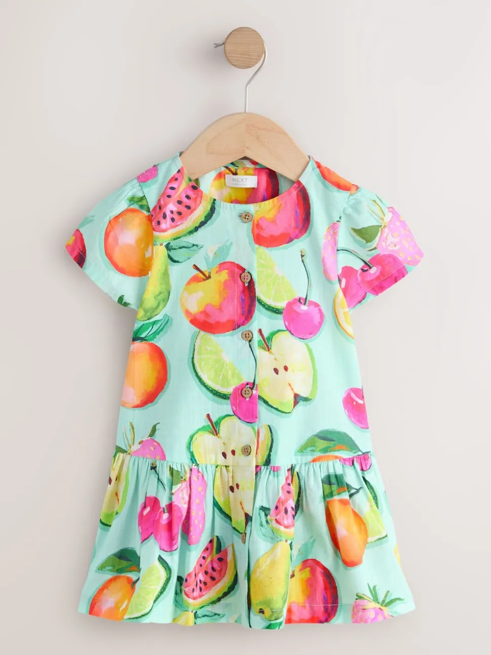 Imprimé fruits - Robe en coton à manches courtes (3mois8ans)