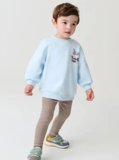 Imprimé lait bleu - Ensemble sweat et leggings (3 mois-7 ans)