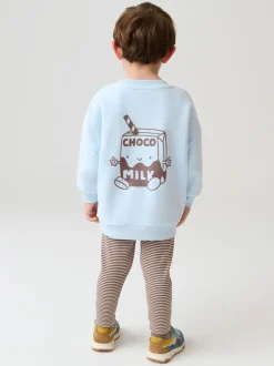 Imprimé lait bleu - Ensemble sweat et leggings (3 mois-7 ans)