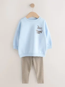 Imprimé lait bleu - Ensemble sweat et leggings (3 mois-7 ans)