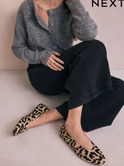 Imprimé Léopard - Ballerines bout rond en cuir