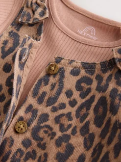 Imprimé Léopard - Body et collants à manches longues Tablier Ensemble 3 Pieces (0mois-2ans)