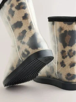 Imprimé Léopard - Bottes de pluie doublées Borg