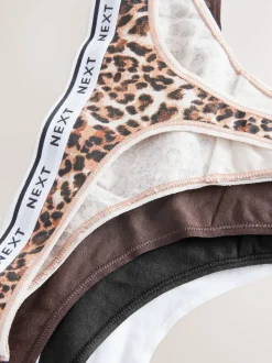 Imprimé Léopard - Lot de 4 culottes à logo en coton