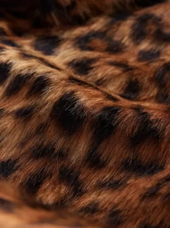 Imprimé Léopard - Manteau long en fausse fourrure