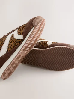 Imprimé léopard en daim - Baskets à lacets