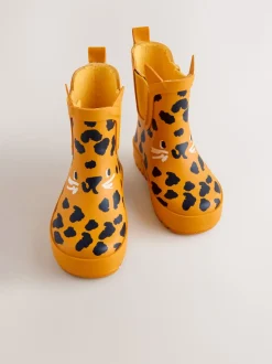 Imprimé léopard Jaune - Bottines en caoutchouc