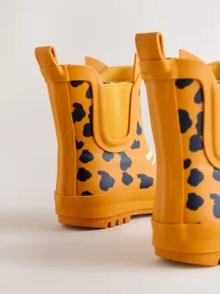 Imprimé léopard Jaune - Bottines en caoutchouc
