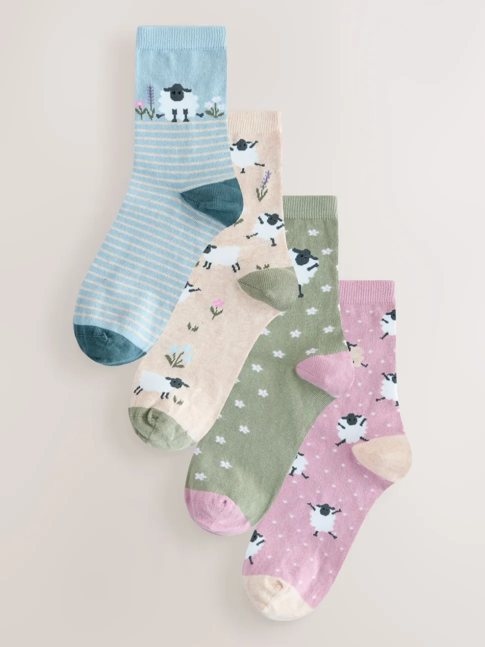 Imprimé moutons multicolores - Paquet de chaussettes de cheville 4