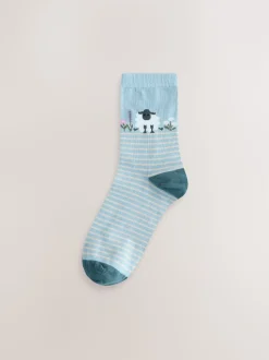 Imprimé moutons multicolores - Paquet de chaussettes de cheville 4